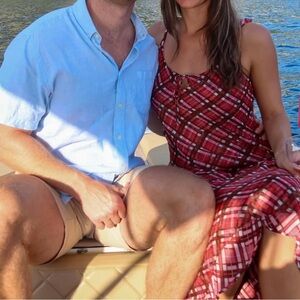 Mango Red and Pink Plaid Dress